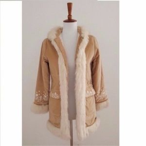 Gap Girls Coat Cotton Embroidered fur XL